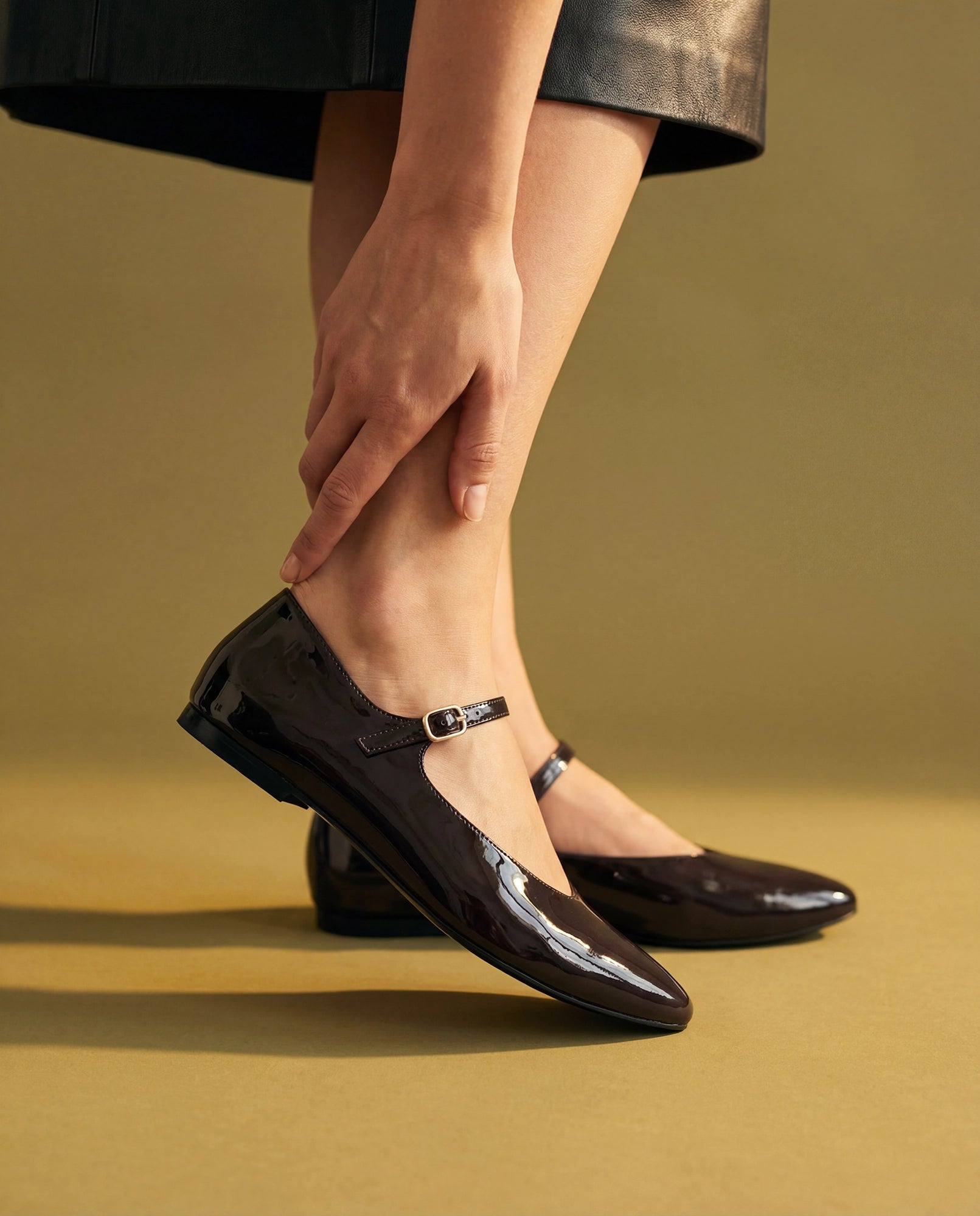 TRC331TG-EDB メリージェーン エナメル チョコレート ポインテッド メリージェーン